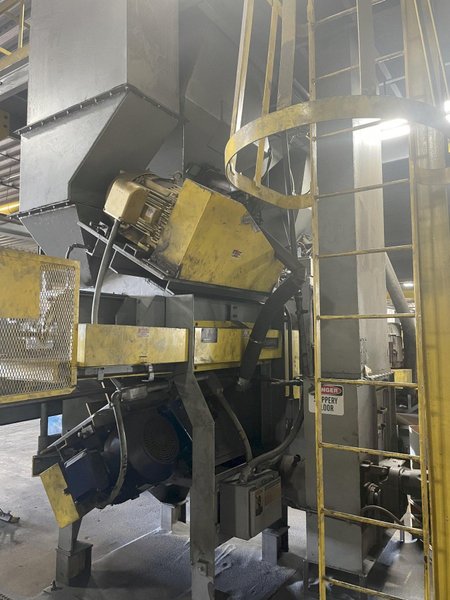 6 WHEEL X 40 HP WHEELABRATOR 3&quot; SKEW ROLL BAR &amp; TUBE SHOT BLAST BLASTER STOCK #2986