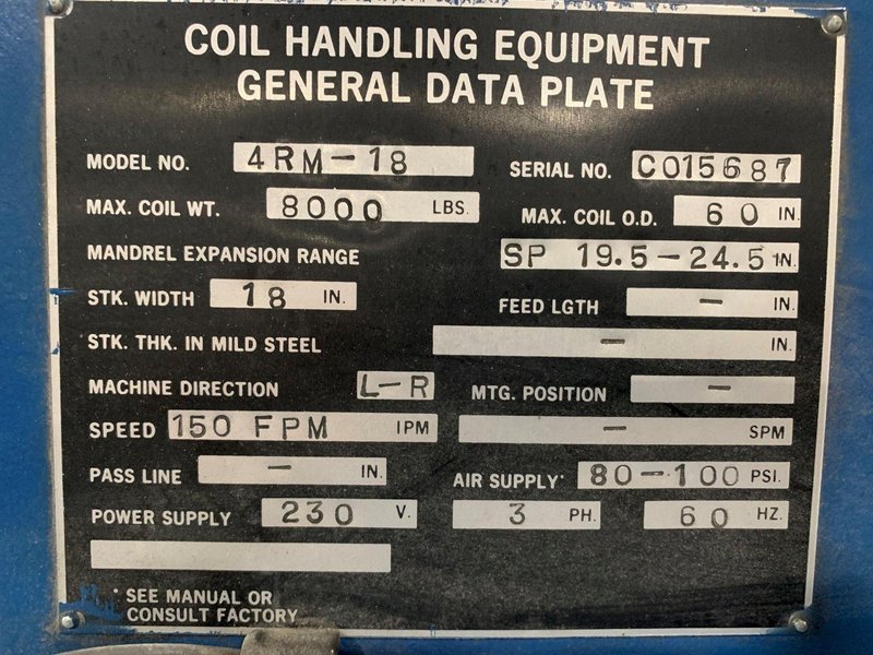 CWP Pull Off Coil Reel 8,000 Lbs. x 18" Wide