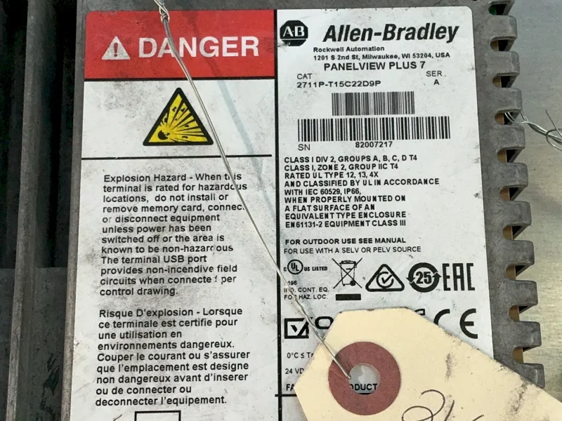 ALLEN-BRADLEY PANELVIEW PLUS 7 OPERATOR PANEL  -  2711P-T15C22D9P