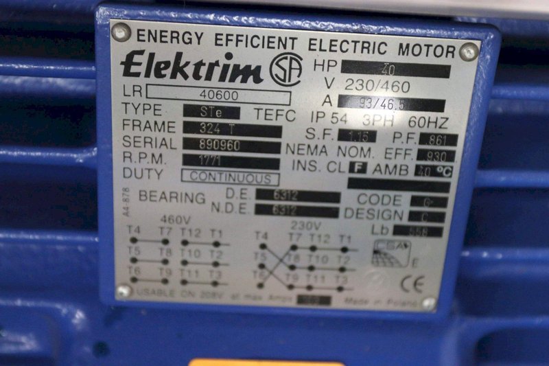 40 HP ELEKTRIM ELCTRIC MOTOR; STOCK #68661
