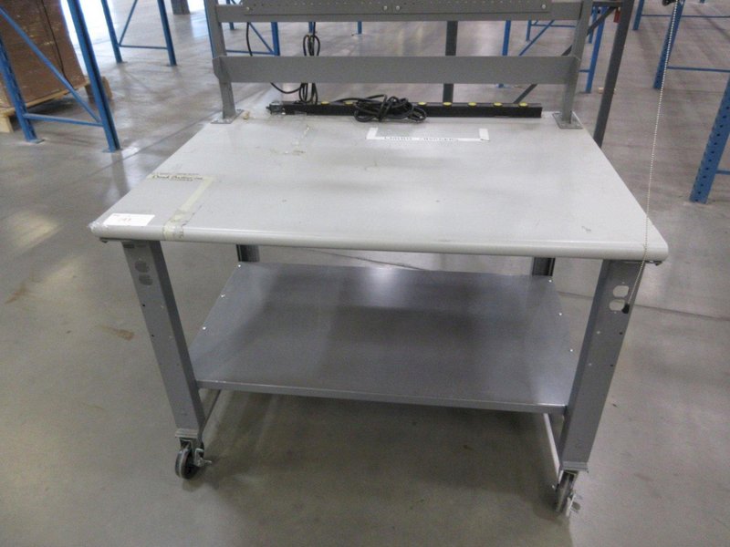 Work Bench, Heavy Duty Metal with Work Light and Power Strip, Portable- Auction Item