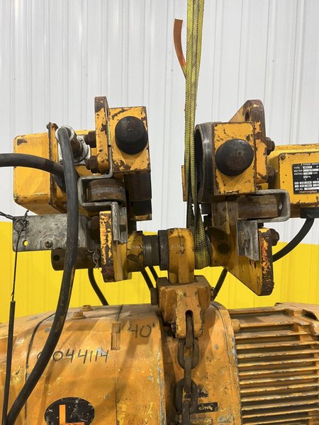 10,000 LB (5 TON) HARRINGTON MOTORIZED CHAIN HOIST W/ POWER TROLLEY: STOCK #19953
