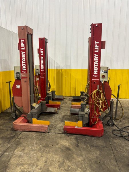 (4) 15,000 LBS ROTARY MODEL #HP415-100 HEAVY DUTY MOBILE COLUMN LIFT JACKS: YOBRO #24468