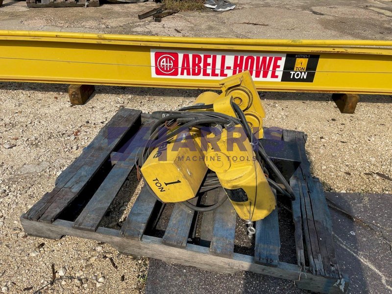 2 Ton Abell-Howe Wall Mount Jib Cranes with 1 ton hoists with Power Trolleys