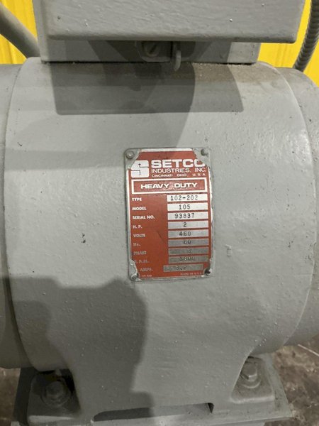2 HP SETCO MODEL #105 DOUBLE END PEDESTAL GRINDER: YOBRO #25982