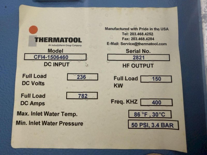 250 KW THERMATOOL MODEL #CF14-1506460 SOLID STATE HF WELDER SYSTEM, THERMAVIEW CONTROLS: YOBRO #24310