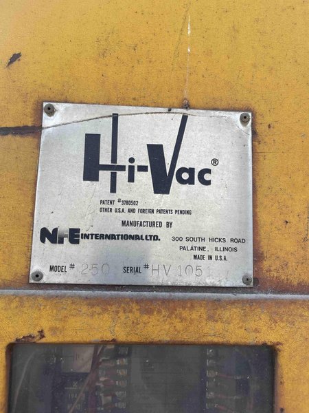 NFE model 250 hy-vac portable vacuum s/n hv1051