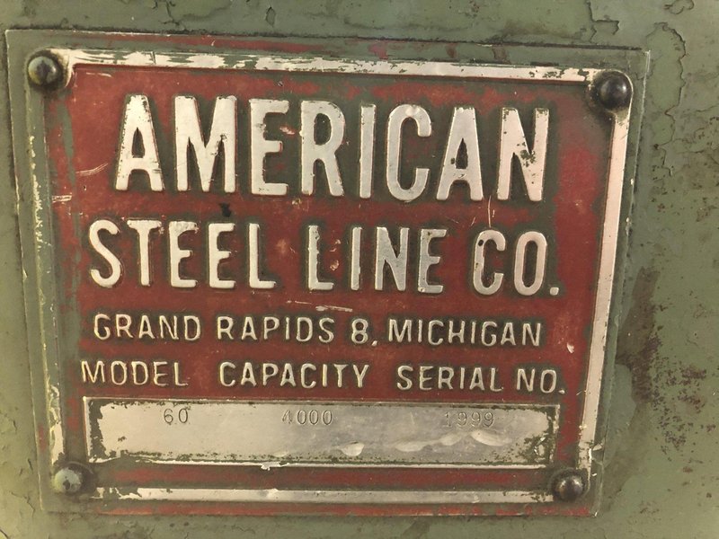 4,000 LB 2 TON X 24&quot; AMERICAN STEEL LINE MODEL #60 MOTORIZED COIL REEL UNCOILER: STOCK #15455