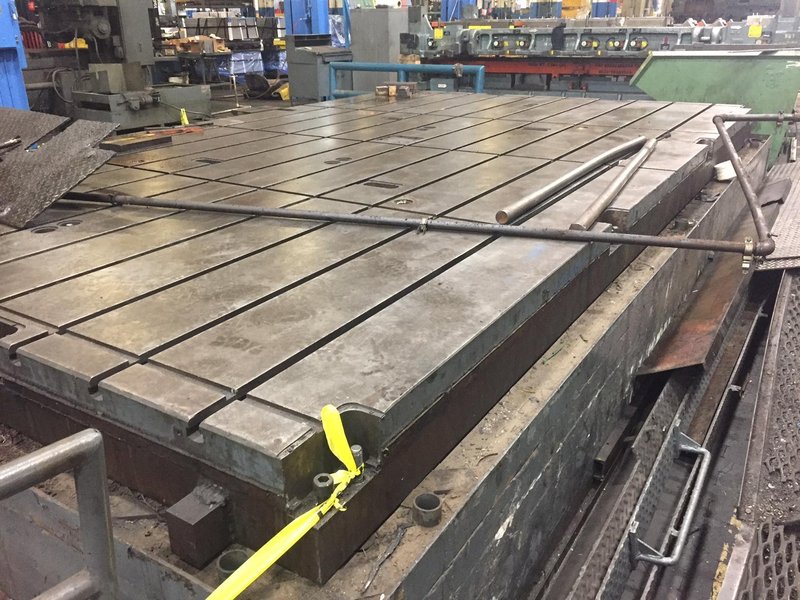 18&#039; X 5&#039;6&#039; X 10&#039; THICK GIDDINGS &amp; LEWIS T-SLOTTED FLOOR PLATE: #67268
