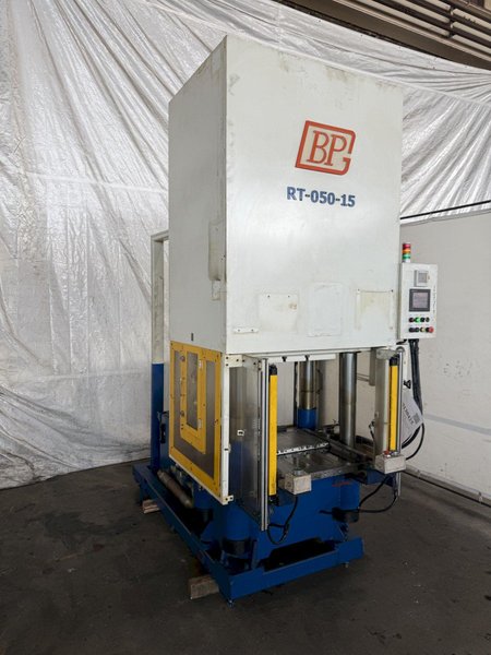 50 TON BP POWER ENGINEEERING FOUR POST HYDRAULIC PRESS (2014). STOCK # 0130425.