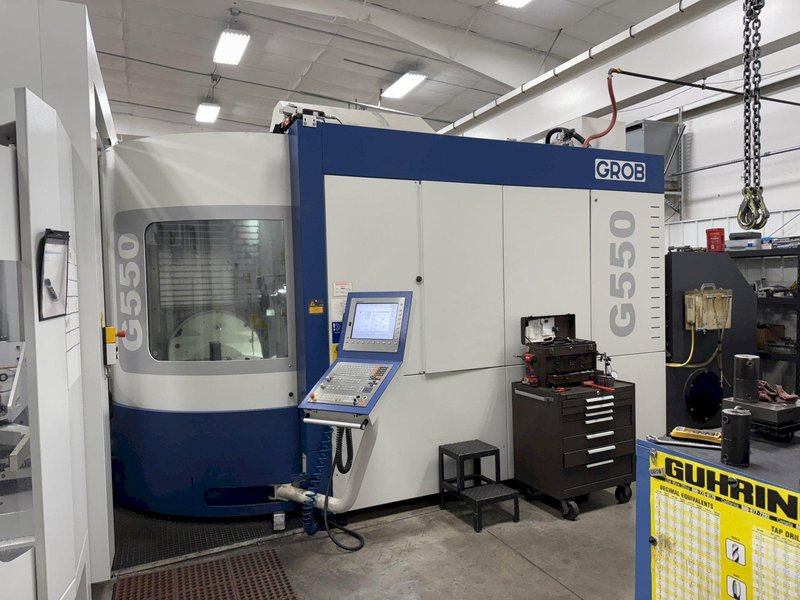 Used 2015 Grob G550 5-Axis CNC Horizontal Machining Center For Sale with 10 Station Pallet Pool
