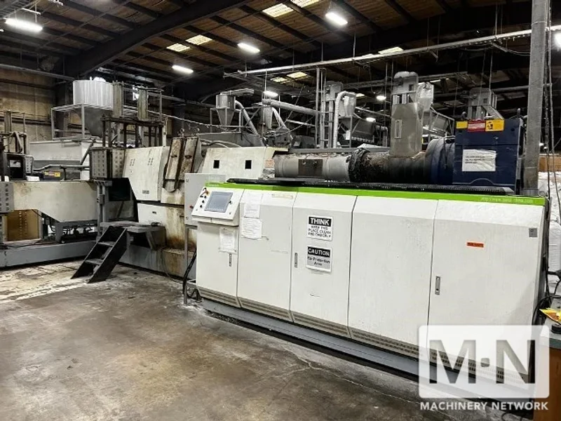200 MM PURUI MODEL SJ200/32 DUAL EXTRUDER PELLETIZING LINE MFG 2018 (2) AVAILABLE