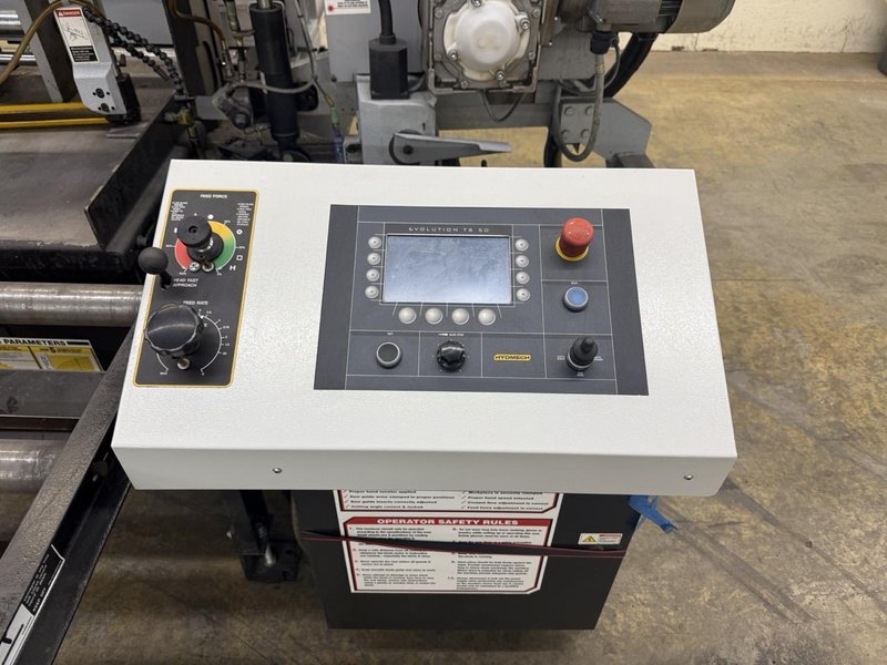 13″ X 18″ HYD-MECH S-20A Automatic Horizontal Band Saw, 2015 – Roller Tables, Very Clean
