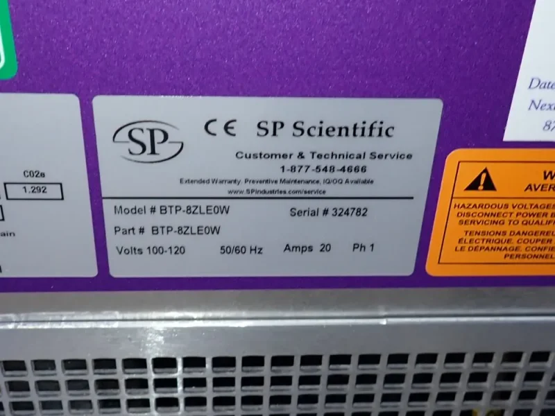 SP SCIENTIFIC 12" X 12" X 6" BENCHTOP FREEZE DRYER  -  BTP-8ZLE0W