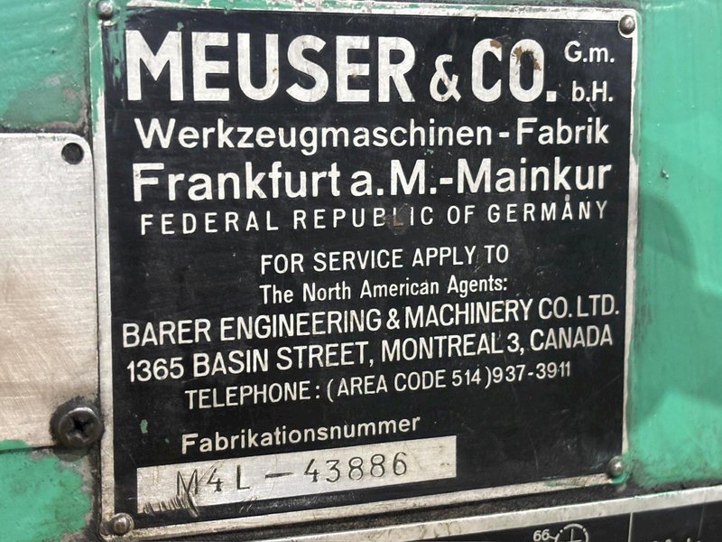 36"/48" X 156" MEUSER MODEL M4L GAP BED ENGINE LATHE 3" HOLE: STOCK #11841