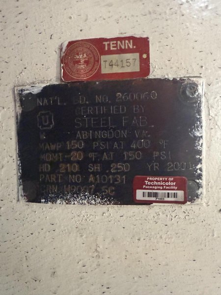 650 GALLON AIR SURGE TANK. STOCK #0888225