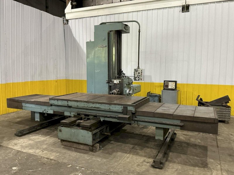 4" NOMURA MODEL #B-100WP TABLE TYPE HORIZONTAL BORING MILL 50 TAPER 96" TRAVEL: YOBRO #25193