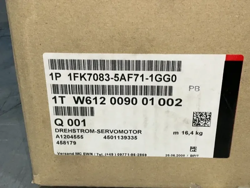SIEMENS 6000RPM SERVO MOTOR  -  1FK7083-5AF71-1GG0