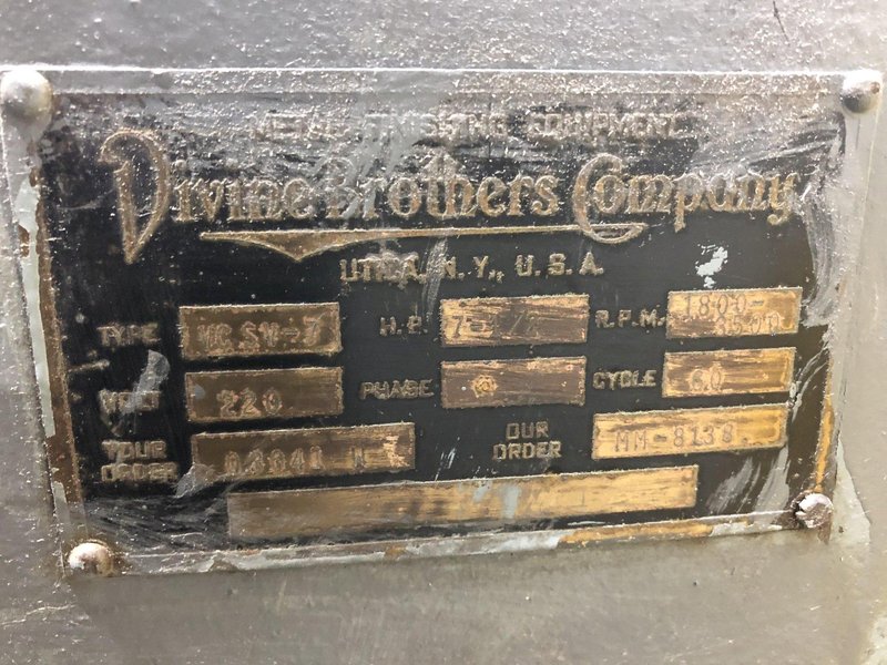 DIVINE BROTHERS MODEL #VCSV-7 BUFFER FINISHING MACHINE: STOCK 13399