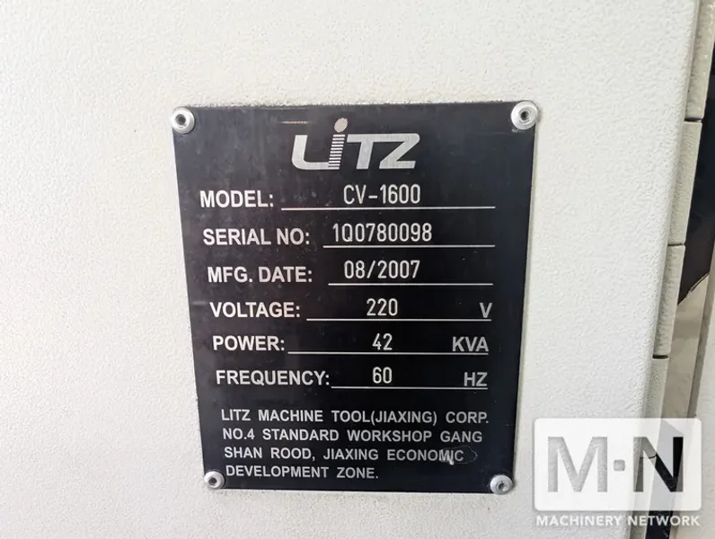 Litz Hitech CV-1600 CNC Vertical Machining Center, 2007
