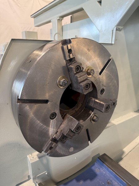 38.6" X 197" HWACHEON MEGATURN 95 CNC 9" HOLLOW SPINDLE OIL FIELD LATHE. STOCK # 0882125