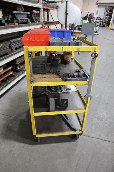 Die Clamping Hardware for PResses, Step Clamps on Steel Cart- Auction Item