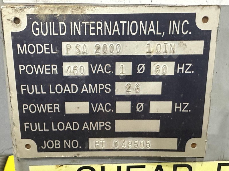 10&quot; GUILD MODEL #PSA-200 SHEAR END COIL STRIP WELDER: STOCK #22605