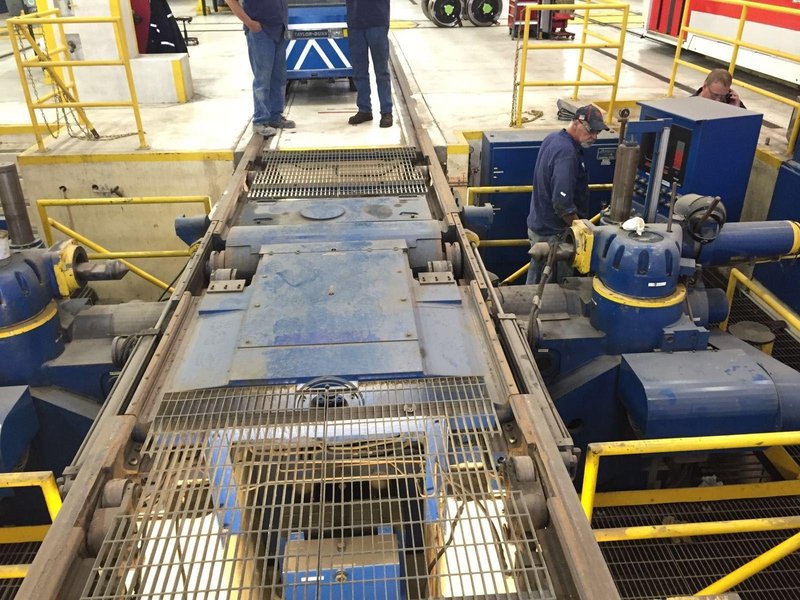 58" AMERICAN UNDER-FLOOR RAILWAY RE-PROFILE / TRUING WHEEL LATHE: YOBRO #24056