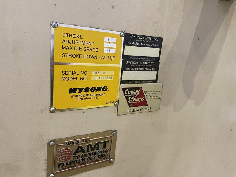 140 TON X 10'  WYSONG MODEL #THS140-120 "HIGH SPEED" HYDRAULIC PRESS BRAKE: STOCK #13915