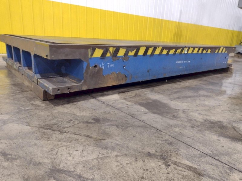 129&quot; X 72&quot; X 14&quot; HIGH T-SLOTTED LAYOUT TABLE / BOLSTER PLATE: STOCK #22373