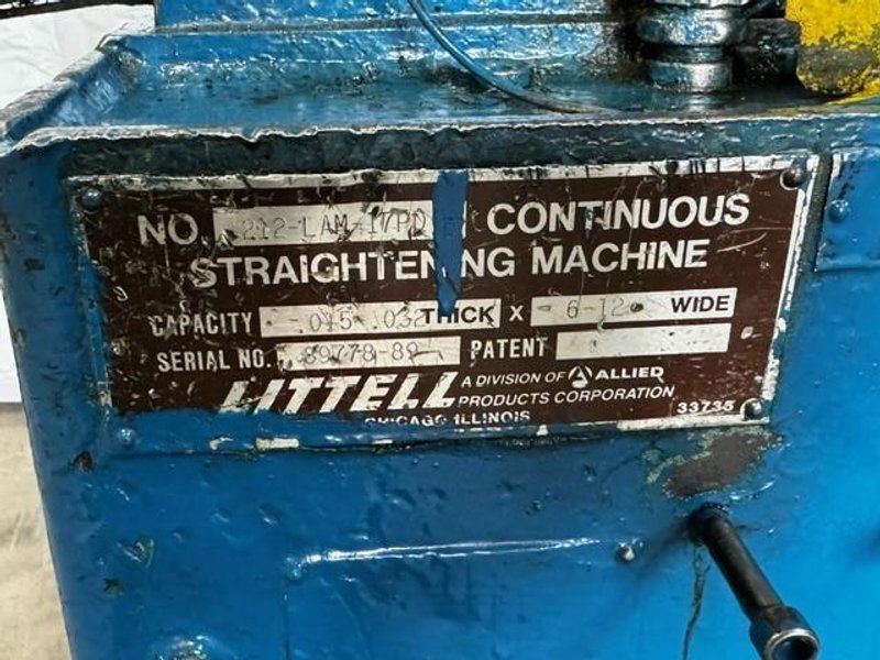 4,000# x 20" CHS UNCOILER AND 12" LITTEL STRAIGHTENER COMBO STOCK #3671