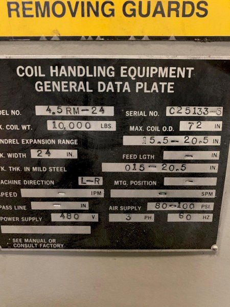 CWP Complete Coil Feed Line 10,000 Lbs. x 24&quot; Wide