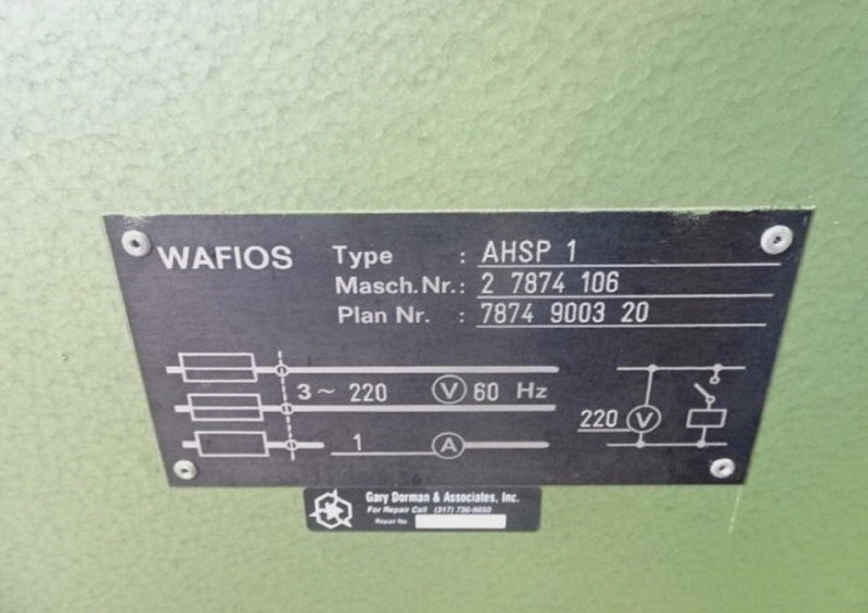 Wafios Model FTU-0 Spring Coiling Machine