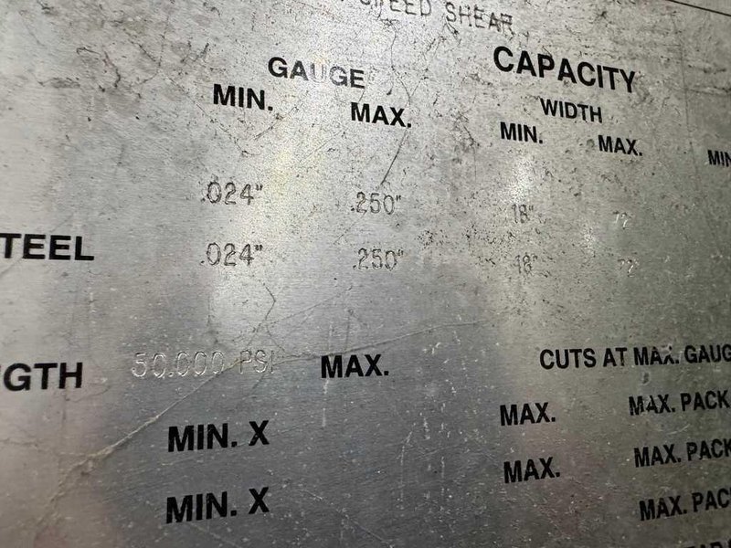 0.250" x 6' Herr Voss CTL Shear