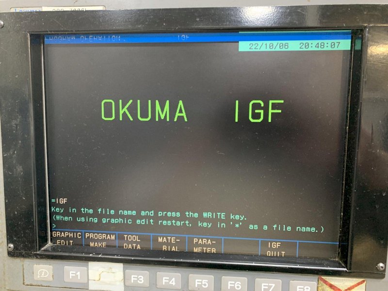 Okuma Model LB15ii "Big Bore" CNC Turning Center, S/N 2489, New Aug 1995.