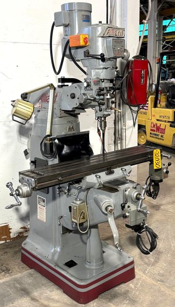 Alliant Vertical Mill 949-3V, 9" x 49" P.F. Tbl., DRO, 3 HP, Nice