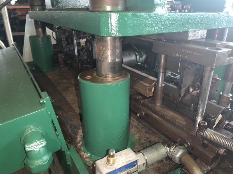 18 TON TISHKEN MODEL #CO-6-24-18 4 POST CUT OFF PRESS, 2" STROKE: STOCK #10484