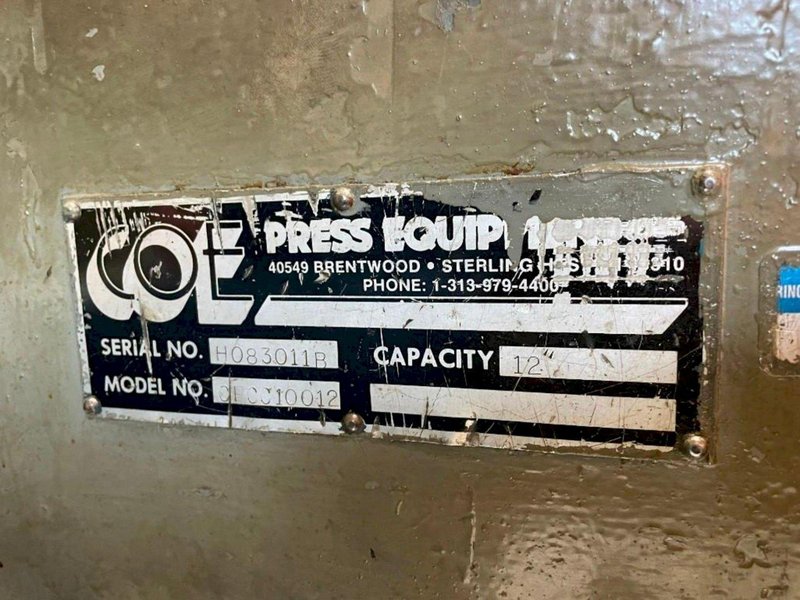 Coe Press Coil Cradle Straightener Combination 10,000 lbs. x 12" Wide