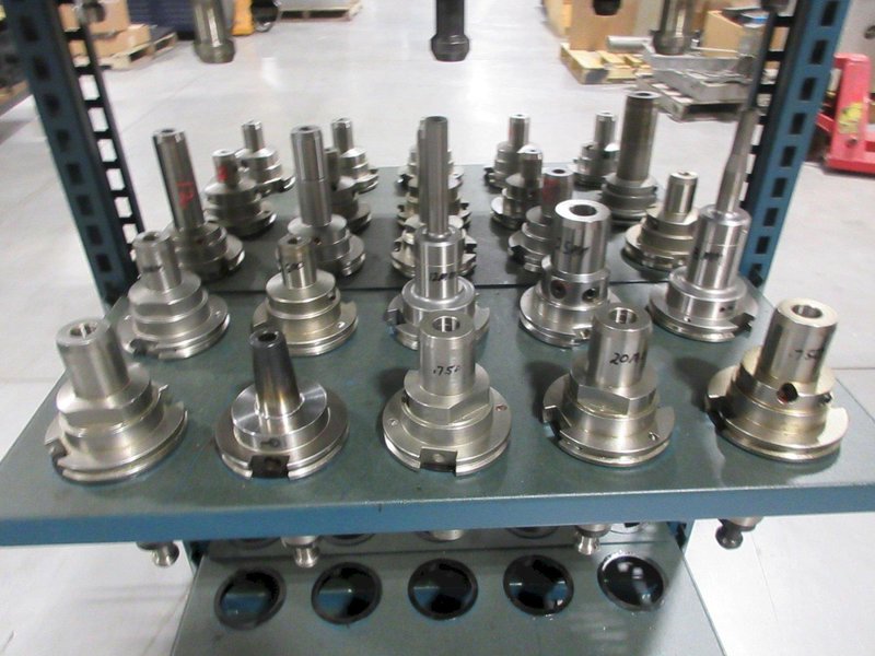 Command Heavy-Duty 95 Pocket CAT50 Tool Rack W/ Erickson CAT50 Hydraulic Tool Holders (55) Mostly Metric- Auction Item