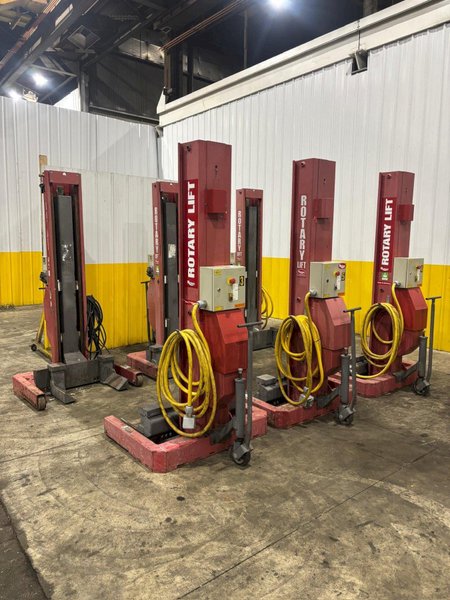 (6) 15,000 LBS ROTARY MODEL #HP615-100 AUTOMOTIVE COLUMN LIFT JACKS: YOBRO #24527