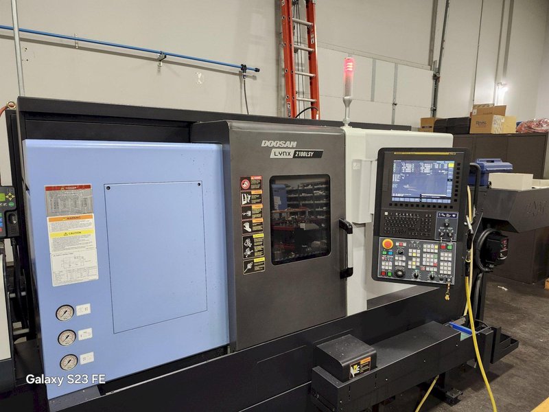 DN Solutions (Doosan) Lynx 2100LSYA CNC Lathe, Live Tooling, Doosan-Fanuc i Series Control, LNS Alpha Series BF, 20 HP, New 2022