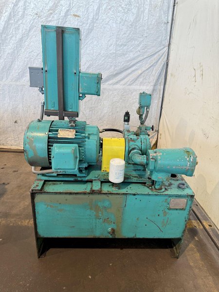 5,000 PSI HYDRAULIC PUMP UNIT W/ RELIANCE MOTOR. STOCK # 1003425.
