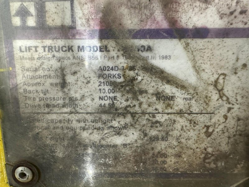 15,000 LBS HYSTER MODEL S150A LP GAS RIGGERS TYPE FORKLIFT: STOCK #22005