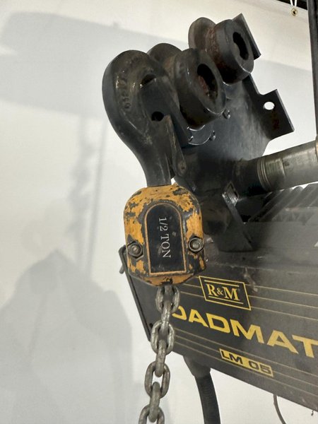 1/2 TON R&amp;M LOADMATE POWERED CHAIN FALL HOIST. STOCK # 1157722