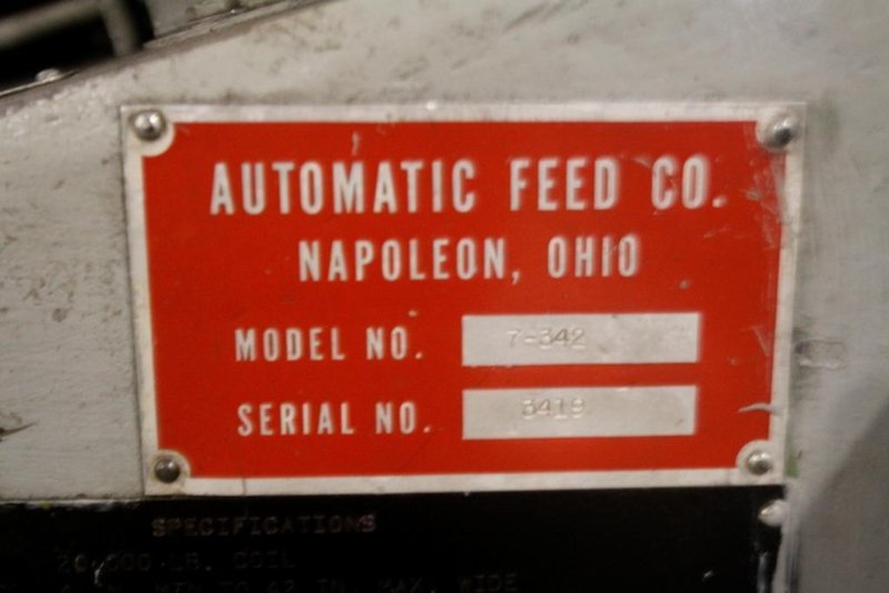 20000# X 42&#039; X .060&#039; AUTOMATIC FEED COIL REEL, CAR, &amp; STRAIGHTENER: #64