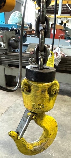 1/2 Ton Harrington Electric Chain Hoist, Pendant, Trolley, 3 Phase