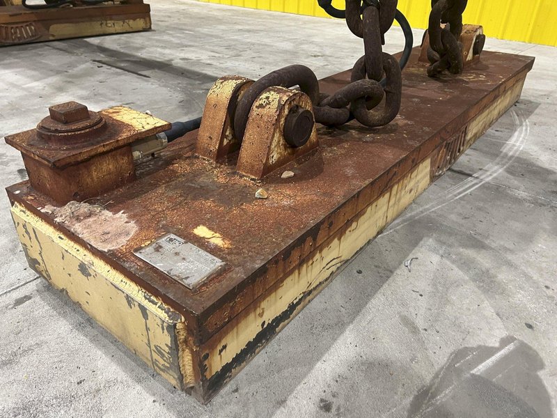 53 TON (107,500 LBS) BUSHMAN MODEL #MT420 TELESCOPING MAGNETIC LIFTING SPREADER BEAM  W/ OHIO MAGNETICS DIESEL GENERATOR: STOCK #20419