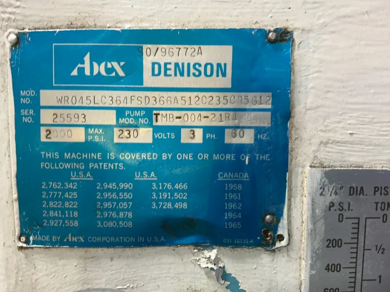 ABEX DENISON MULTIPRESS  -  WR045LC364FSD366A512C235CR5612