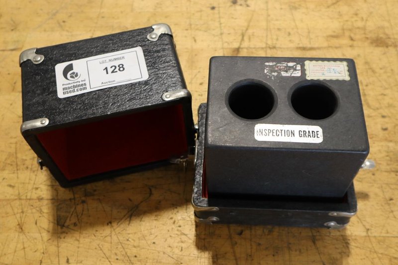 Micro-Flat Precision Granite Block 6" x 4.5" x 6" High with (2) 2.75" Diameter Holes, Protective Case- Auction Item