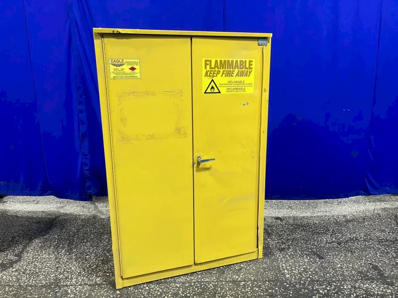 EAGLE MANUFACTURING CO. 45 GAL / 43”X18”X65” FLAMMABLE CABINET  -  1945